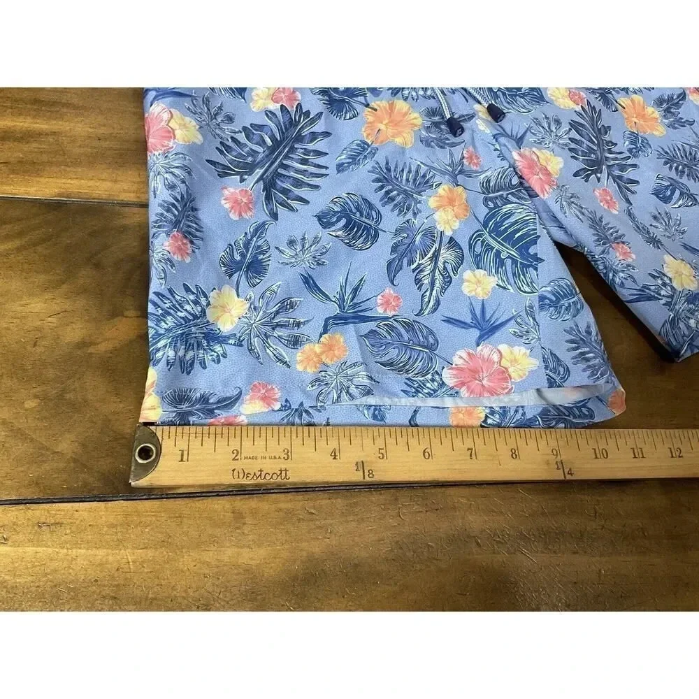 Peter Millar Swim Trunks Crown Moanalua Print Size Small Blue NWT